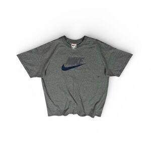 Vintage Nike Shirt Mens Large Grey Sportswear 90s Center Swoosh Spellout